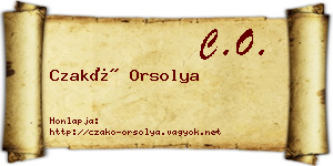Czakó Orsolya névjegykártya